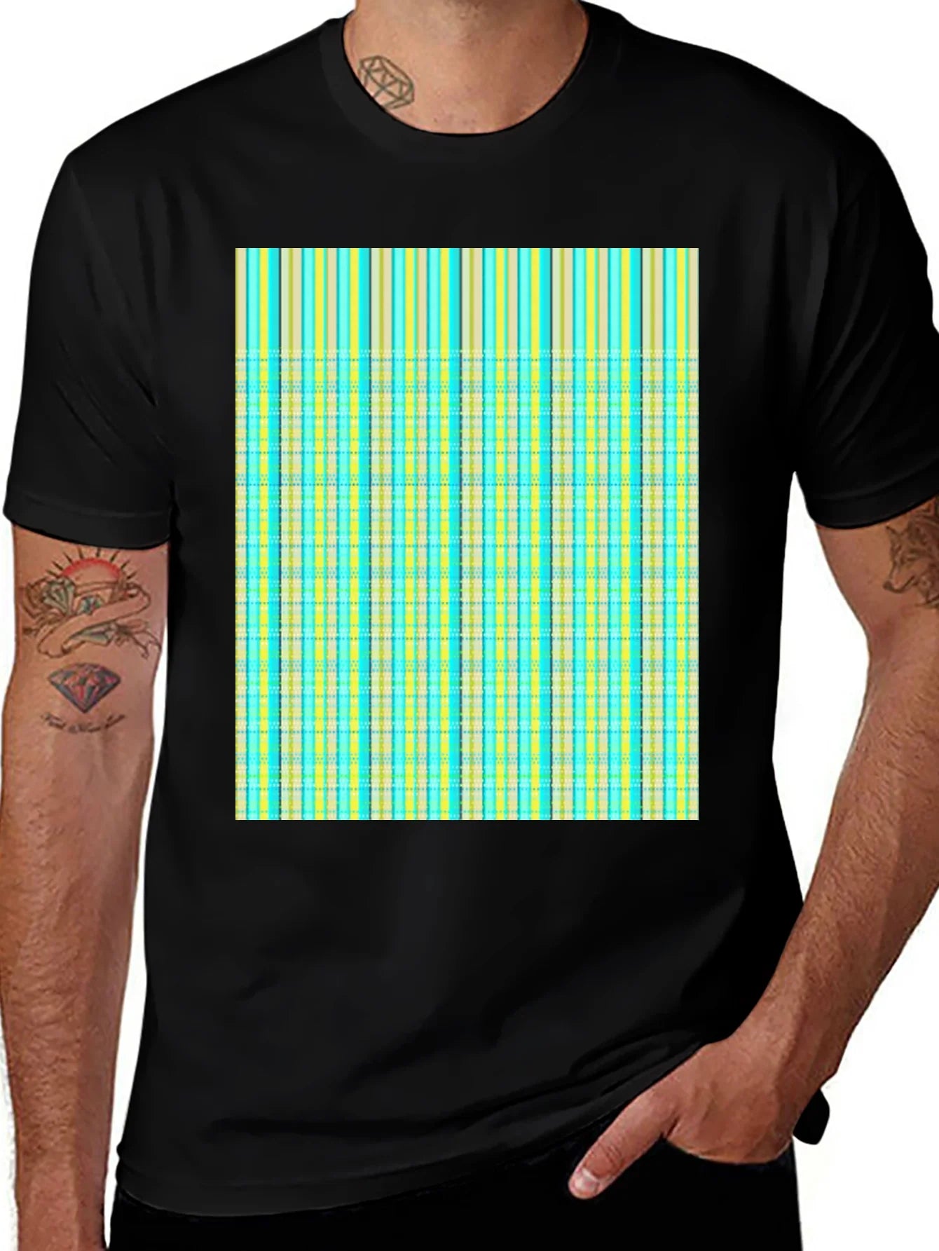 Striped Plaid Tee Shirt