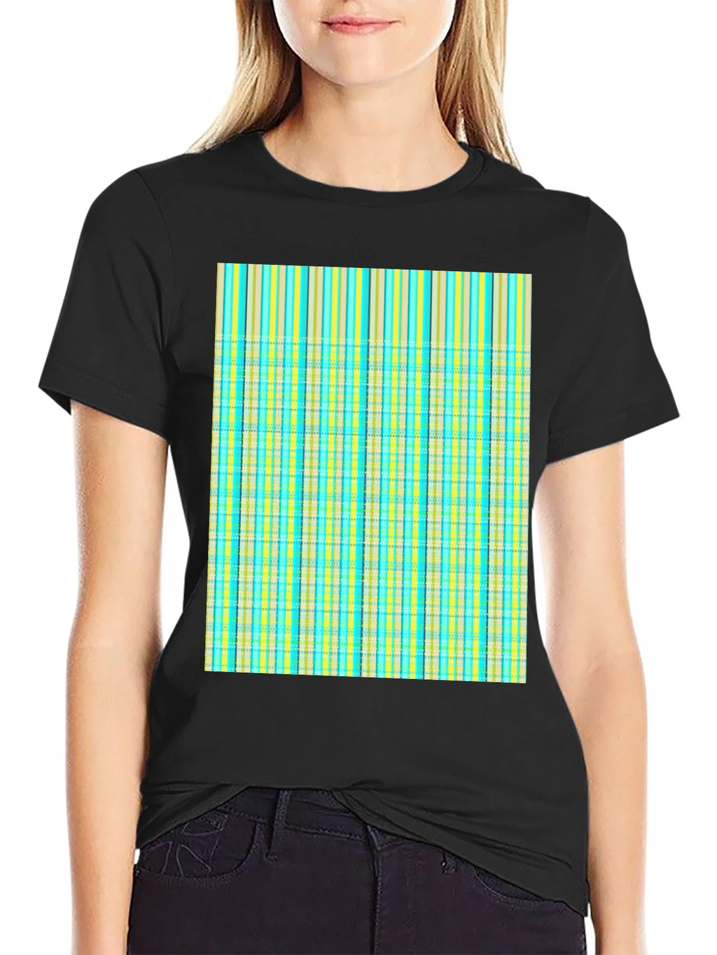 Striped Plaid Tee Shirt