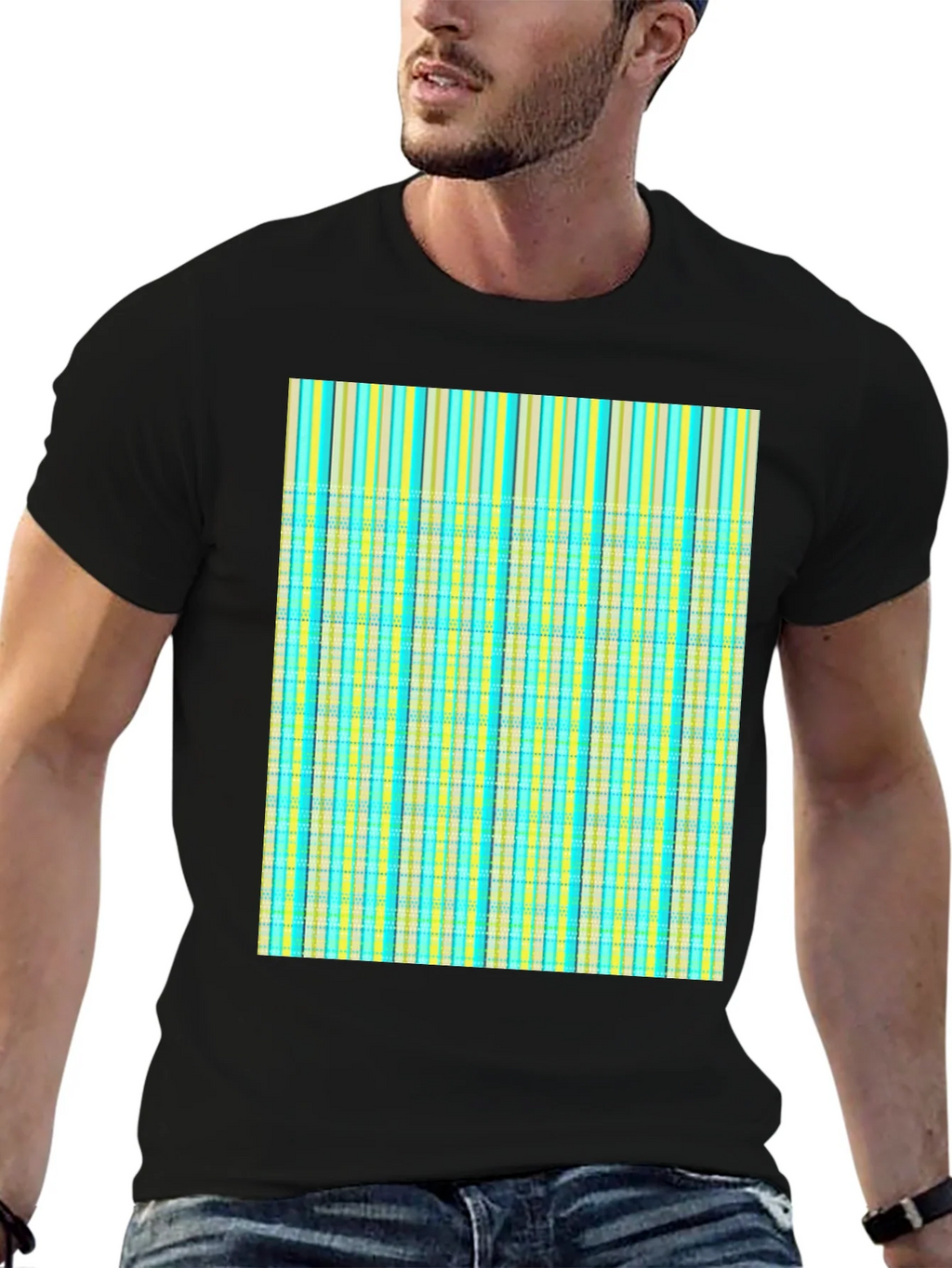 Striped Plaid Tee Shirt