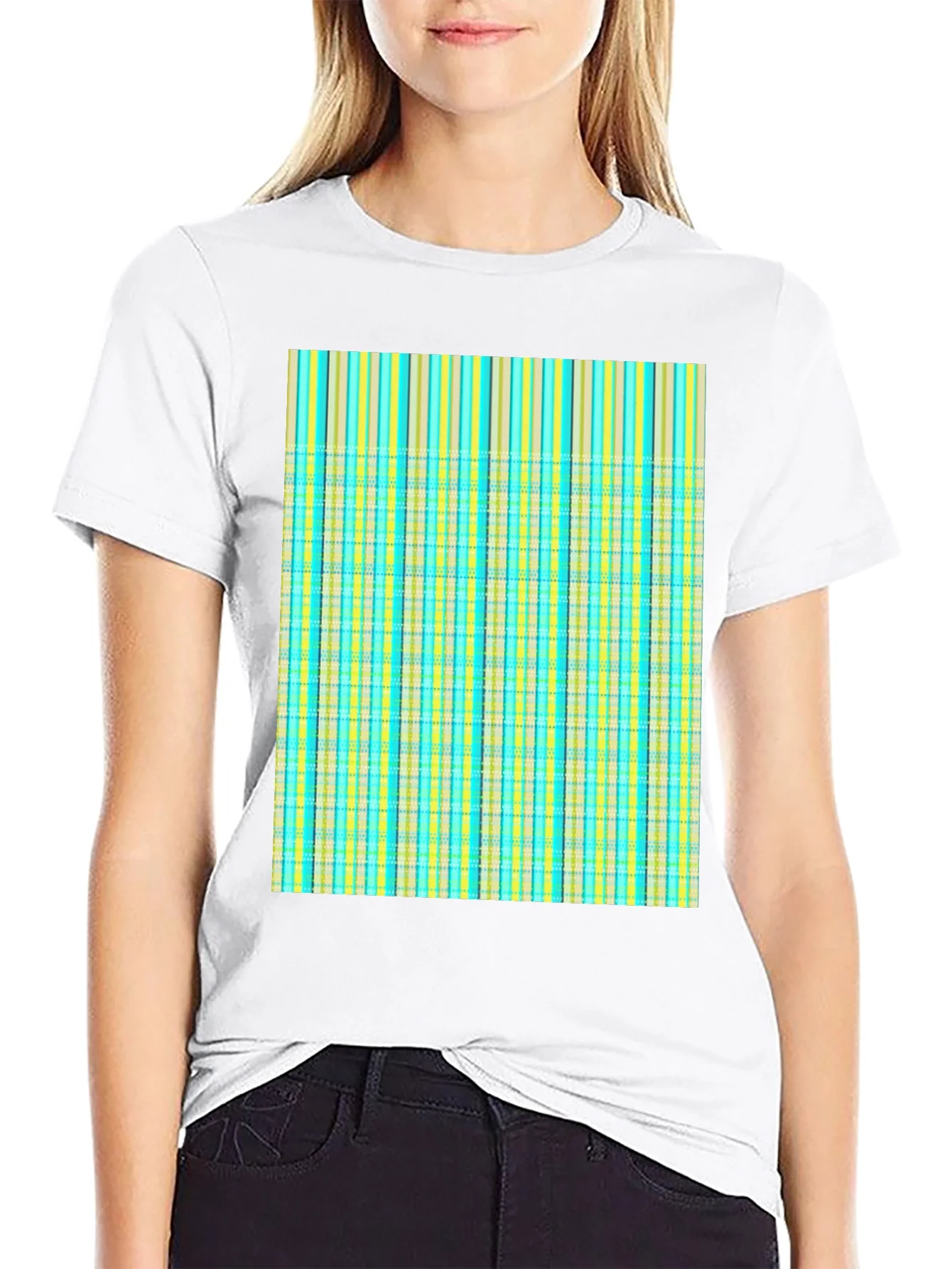 Striped Plaid Tee Shirt
