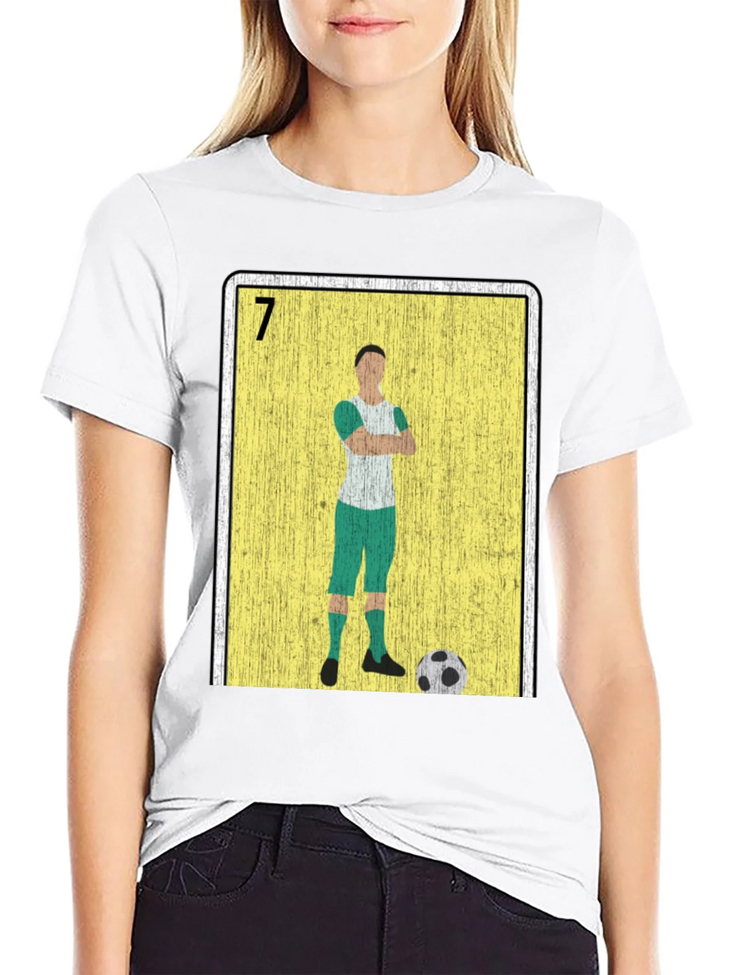 Soccer Player Loteria Card Graphic T-Shirt