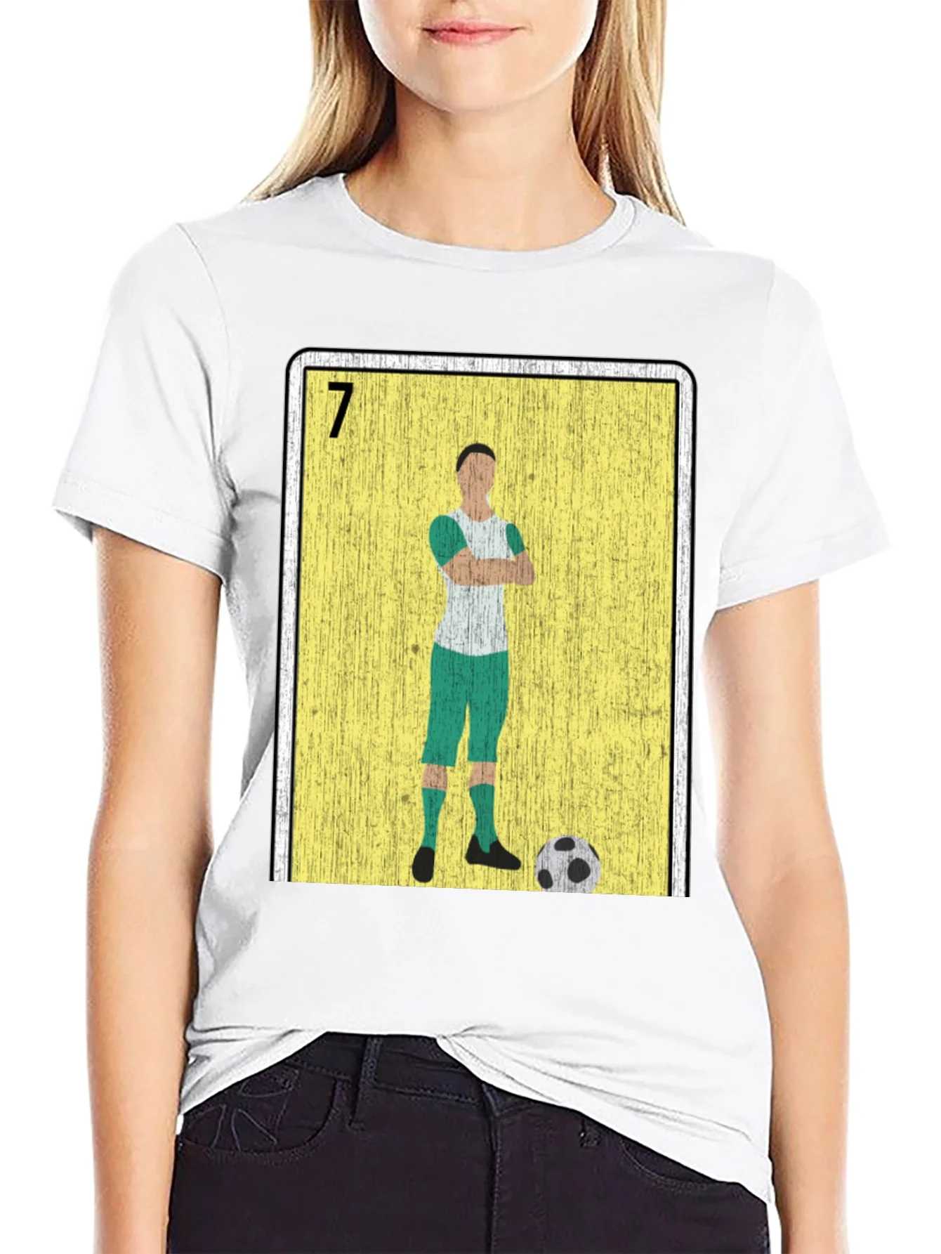 Soccer Player Loteria Card Graphic T-Shirt