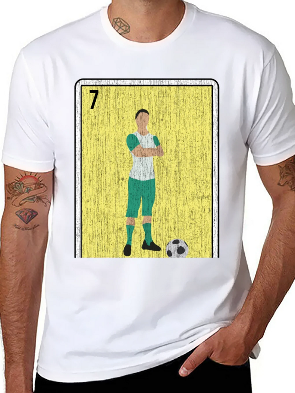 Soccer Player Loteria Card Graphic T-Shirt