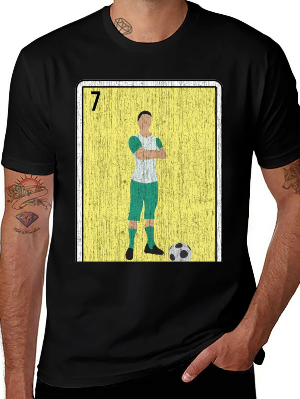 Soccer Player Loteria Card Graphic T-Shirt