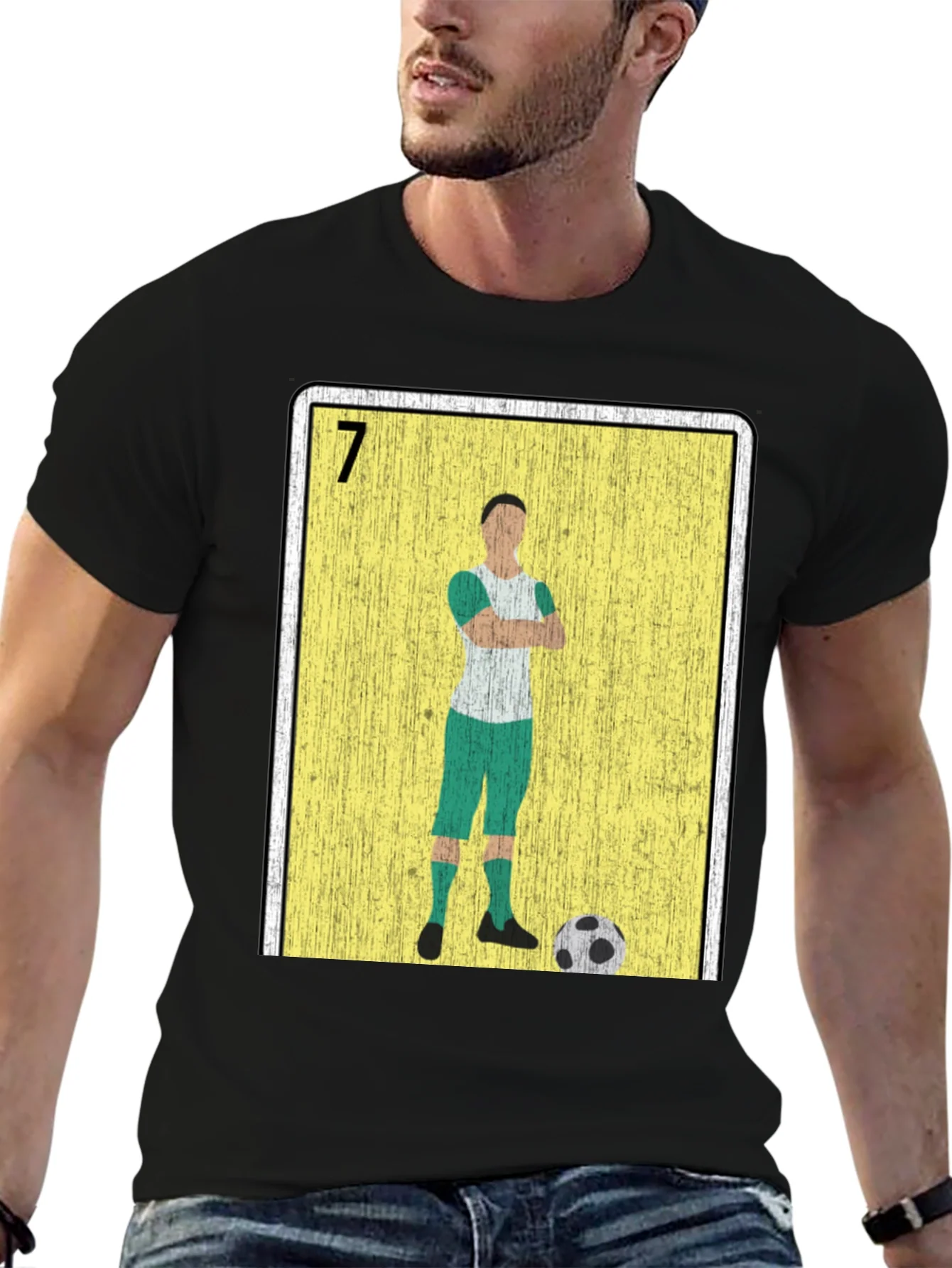 Soccer Player Loteria Card Graphic T-Shirt