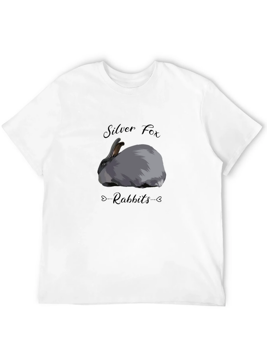 Silver Fox Rabbits Black T-Shirt