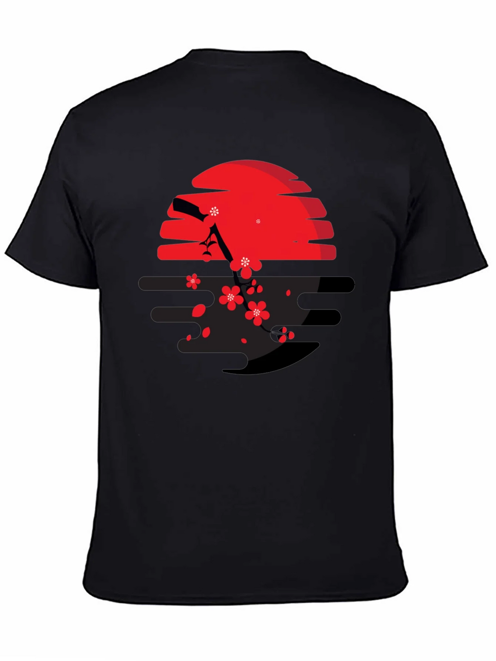 Red Sun & Cherry Blossom Graphic Tee