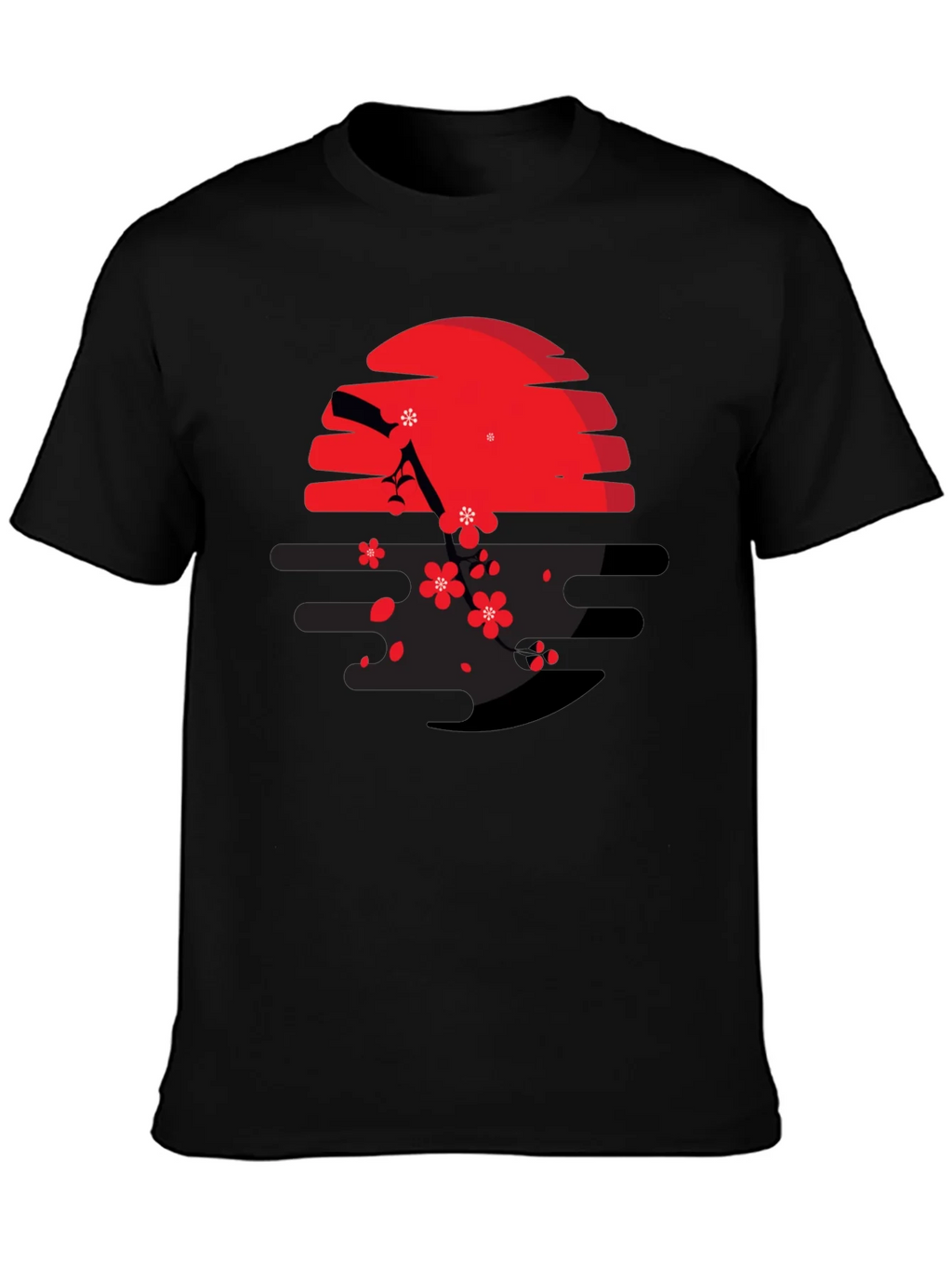 Red Sun & Cherry Blossom Graphic Tee