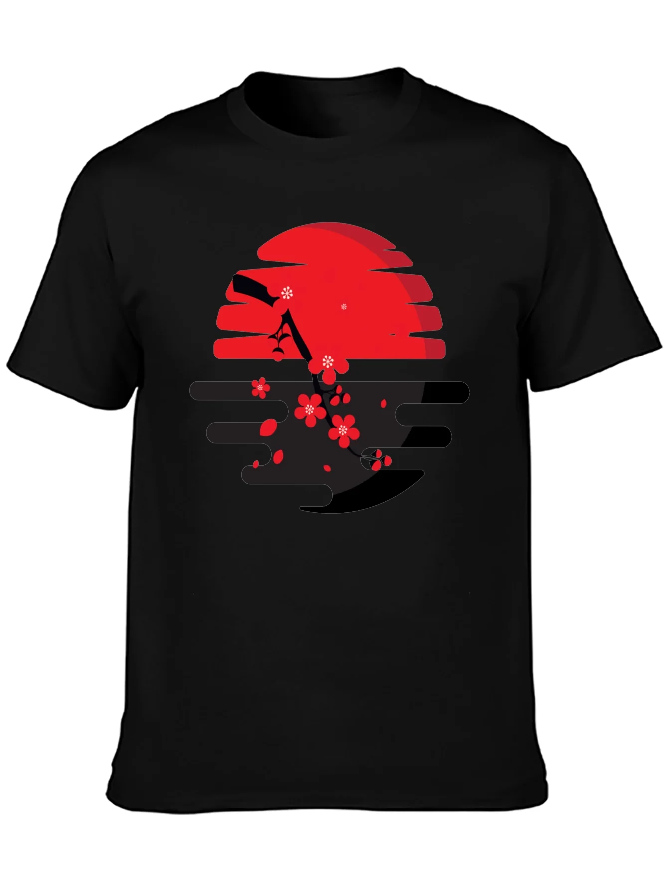 Red Sun & Cherry Blossom Graphic Tee