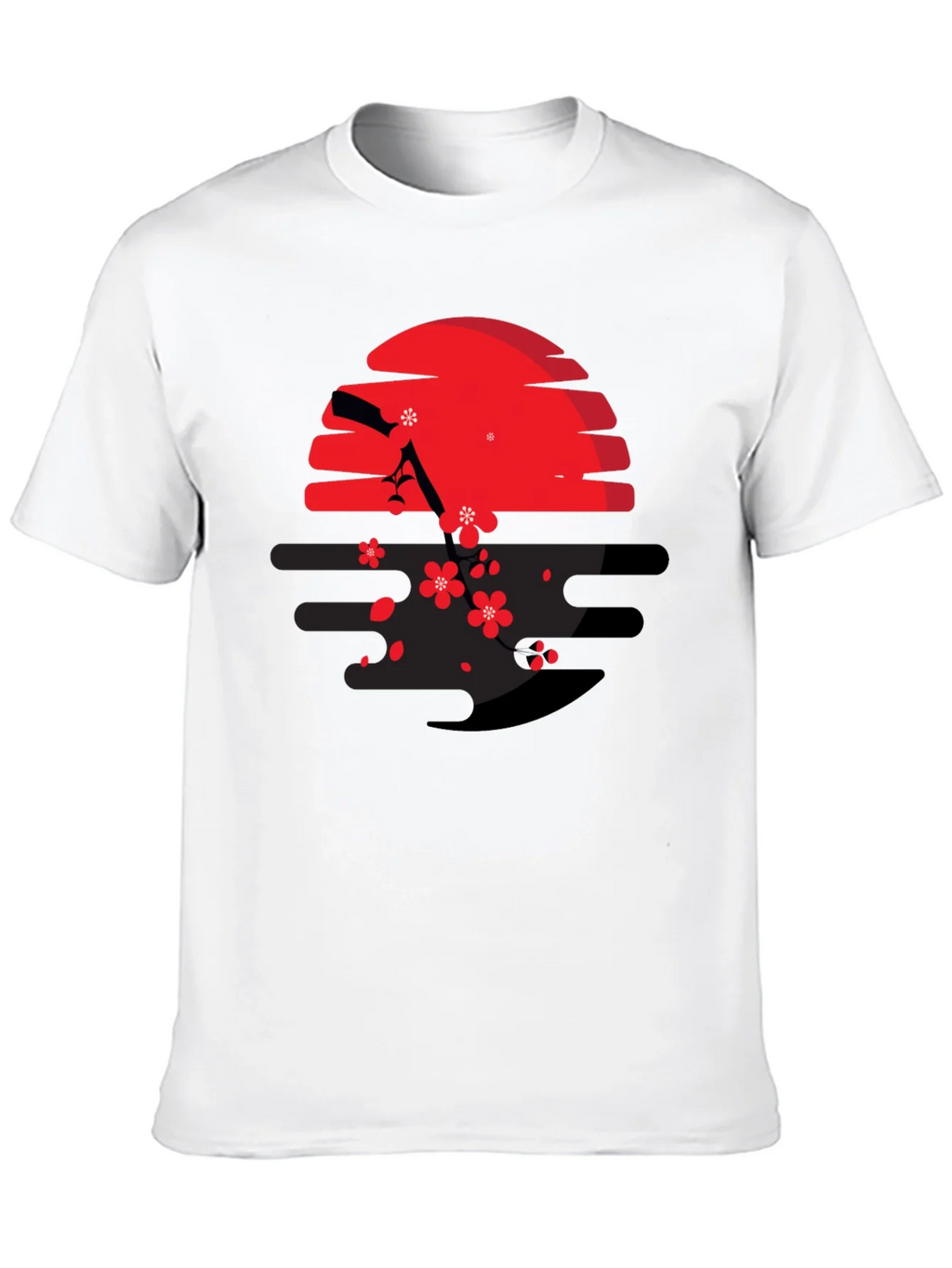 Red Sun & Cherry Blossom Graphic Tee