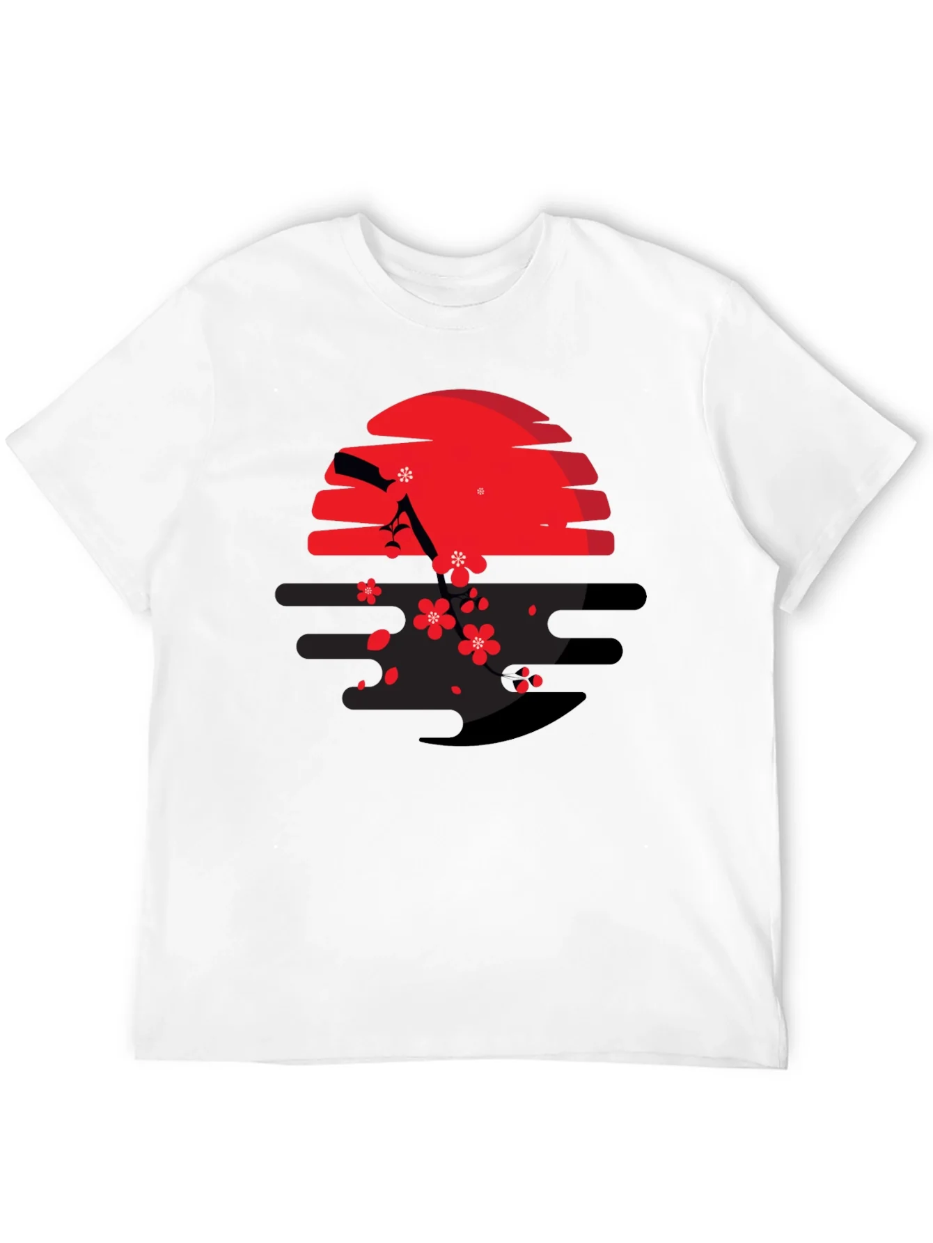 Red Sun & Cherry Blossom Graphic Tee