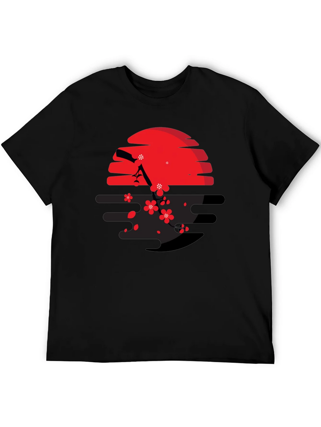 Red Sun & Cherry Blossom Graphic Tee